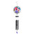 Butterflies and Peonies Illuminated Wind Chime with colorful floral design and black metal tubes hanging down.