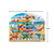 Beach Signs Acrylic Art Sign, colorful beach scene with welcome message and signs on sandy shore.