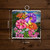 Zinnias in Bloom Metal Mini Moment, 6x6 inches, colorful flowers and butterflies on metal decor.