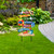Beach Signs Metal Art signpost decoration with crab, bucket, and beach themed signs on a stand.