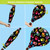 Rainbow Pawprints Welcome Hot Air Balloon Spinner, colorful poly paw prints on black background, spinner toy.