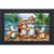 Summer Chipmunks Doormat with beach scene and two chipmunks wearing hats and holding drinks.