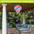 Butterflies and Peonies Hot Air Balloon Spinner outdoor decor with colorful butterfly and flower design.