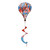 Cherry Blossom Cardinal Hot Air Balloon Spinner with red and blue spiral tail decoration.