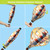Lighthouse At Sunset hot air balloon spinner in polyester, red, blue, and yellow hues.