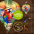 Happy Hour Parrot Hot Air Balloon Spinner, colorful parrot wearing hat on polyester spinner decoration.