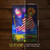 American Flag Firework LED Burlap Garden Flag, poly-burlap material, 12.5"x18", colorful fireworks and flag design.