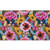 Vibrant Blooms Natural Fiber Coir Doormat, 18x30, colorful floral pattern with pink, red, yellow flowers.