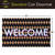 Squiggle natural fiber coir doormat, 18 x 30 inches, black, brown, and white welcome mat.