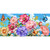 Butterflies and Peonies Mini Mat with colorful flowers and butterflies on a blue background.