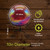 Pearlescent Rainbow Solar LED Glass Gazing Ball, 10 inches diameter, on a decorative metal stand.