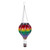 Rainbow Solar Balloon Lantern, colorful hot air balloon shaped hanging solar lantern with metal chain.