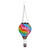Colorful Patchwork Solar Balloon Lantern with vibrant tie-dye pattern hanging from metal chains and hook.