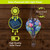 Colorful Hydrangeas Solar Balloon Lantern with solar panel and LED light, blue, pink, and green floral.