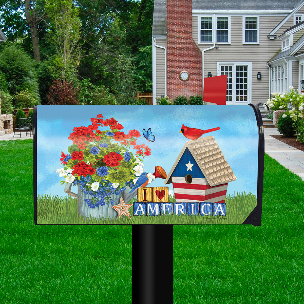 Briarwood Lane I Love America Patriotic Mailbox Cover - Picture 2 of 5
