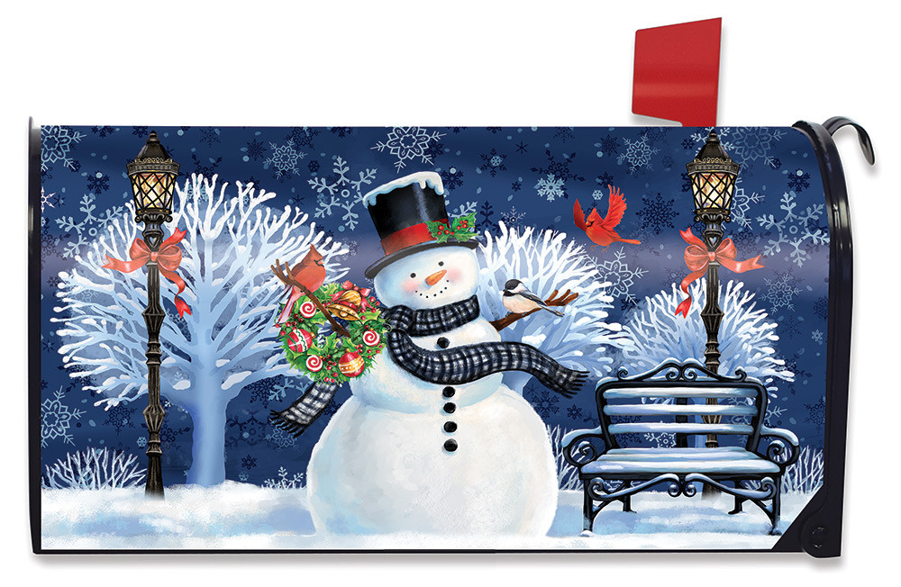 Briarwood Lane Snowman Holiday Cheer Christmas Mailbox Cover - Zdjęcie 1 z 5