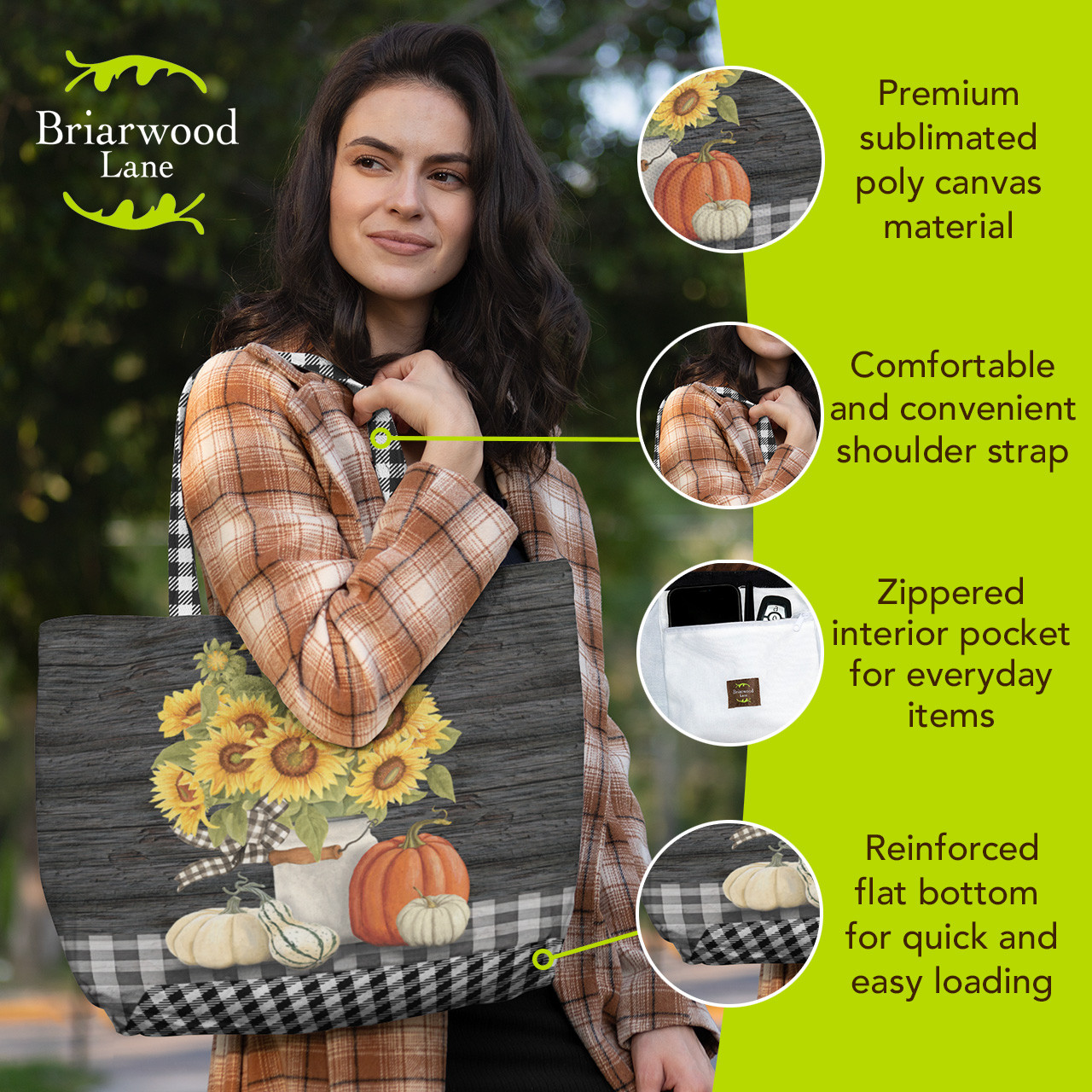 Briarwood Lane Fall's Glory Floral Canvas Tote Bag - Bild 2 von 4