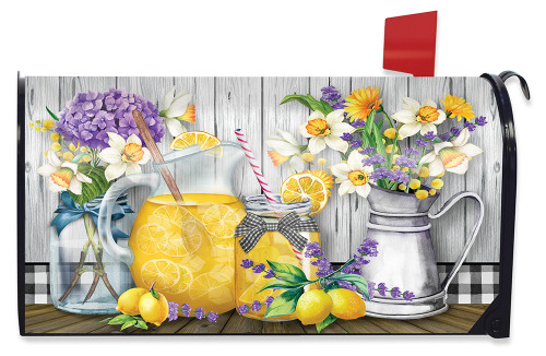 Lemonade Summer Magnetic Mailbox Cover - Standard Size 6.5x19 Inches, All-Weather Vinyl With Magnets - View #6