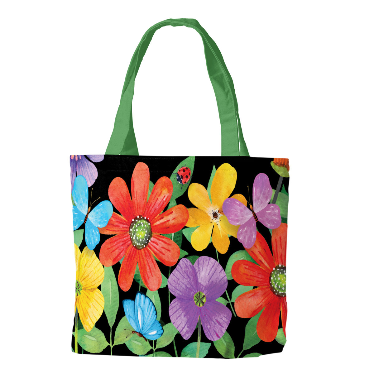 Briarwood Lane Whimsy Flowers Spring Canvas Tote Bag - Zdjęcie 1 z 4