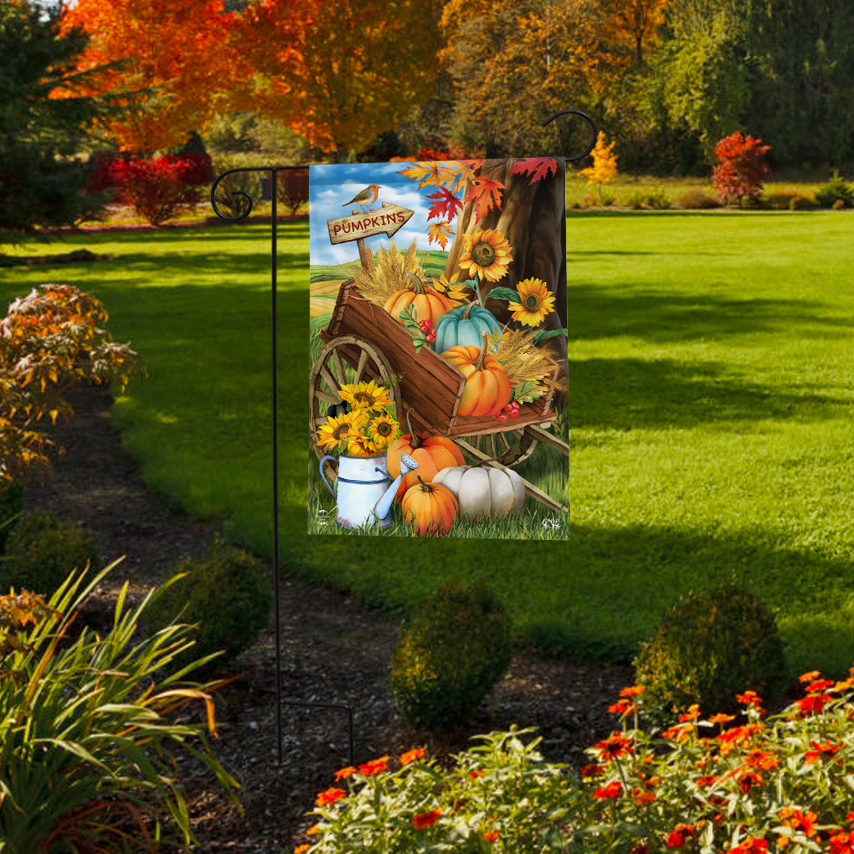 Briarwood Lane Kürbiswagen Herbst Garten Flagge - Bild 3 von 4