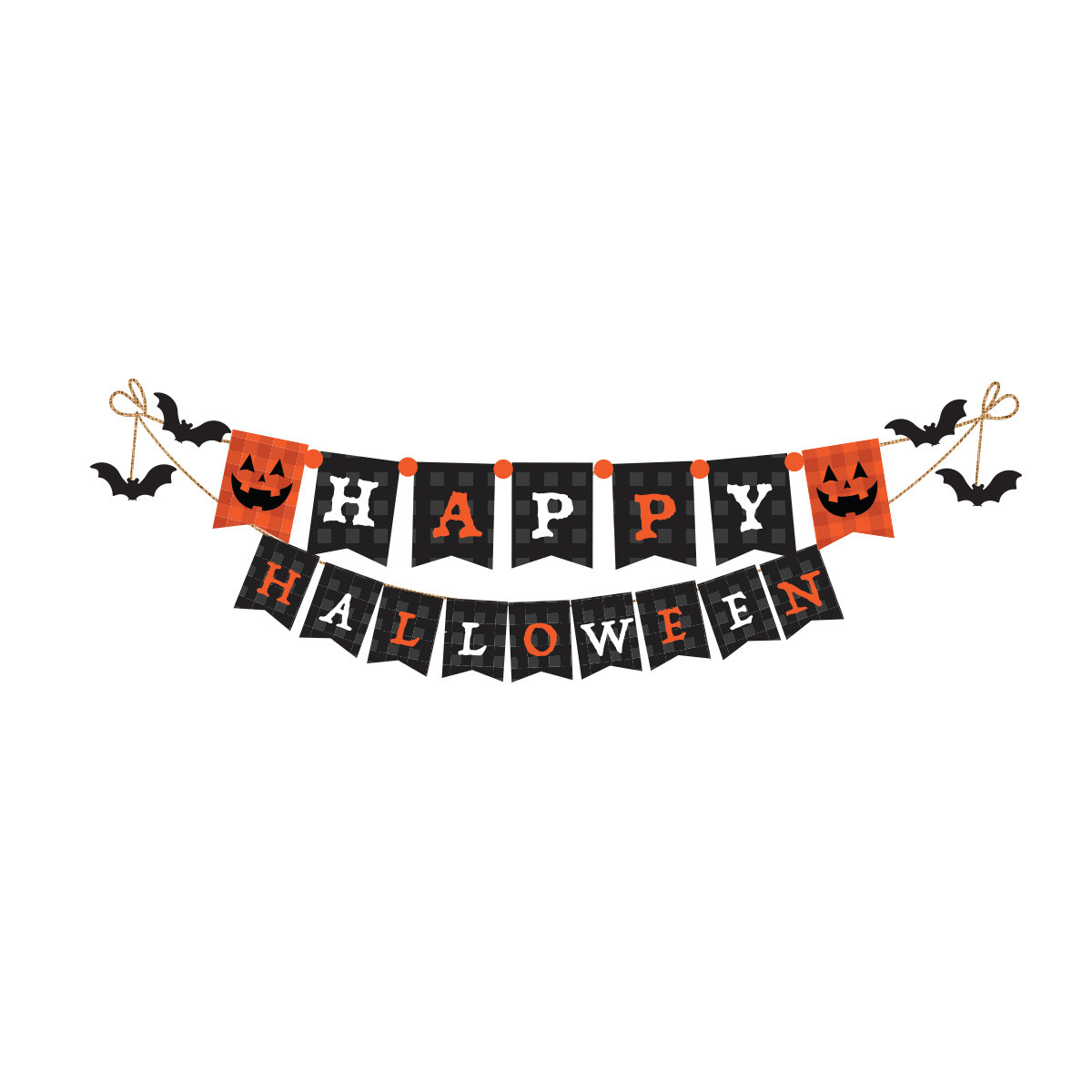 Image of Halloween Burlap String Banner