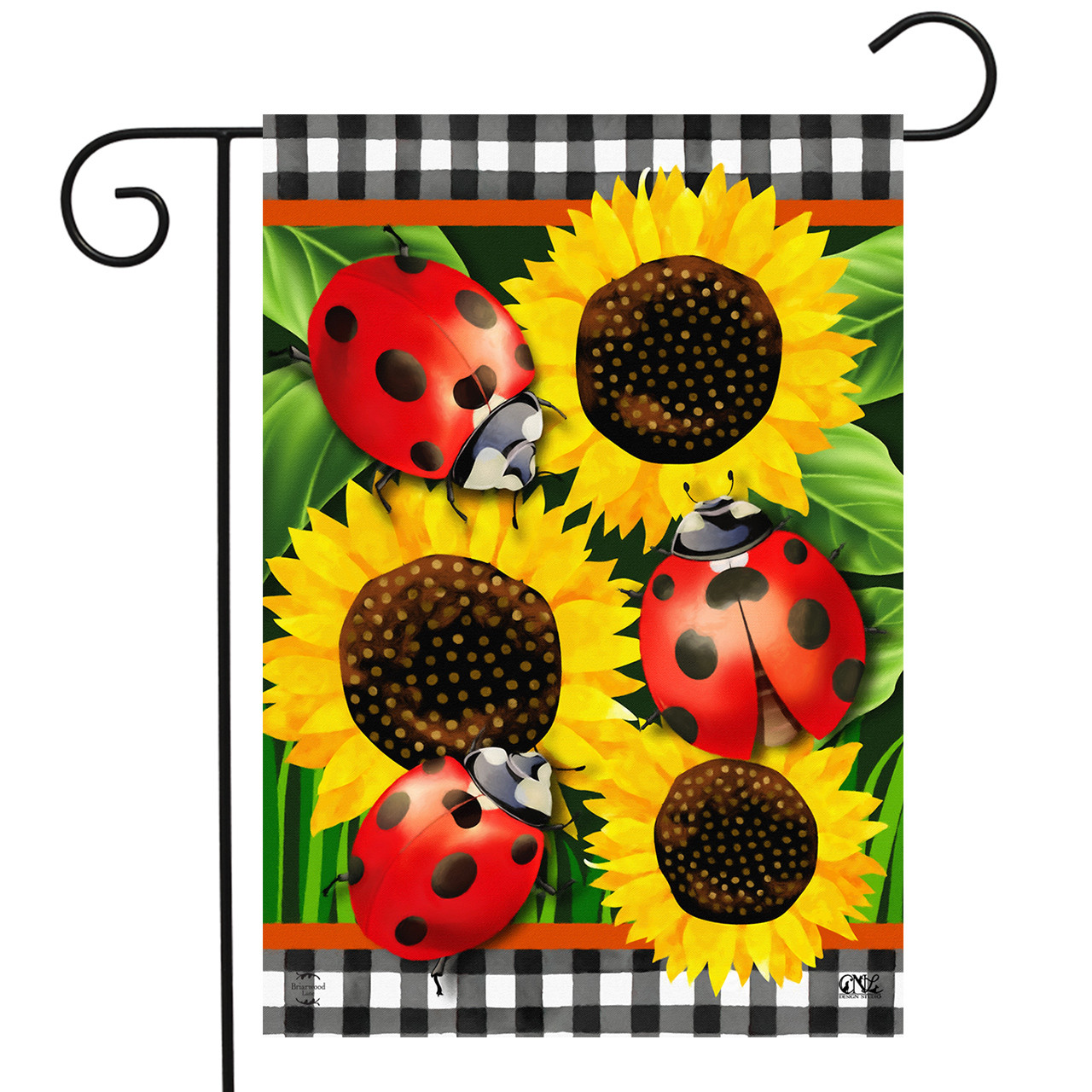 Image of Ladybugs And Sunflowers Summer Garden Flag