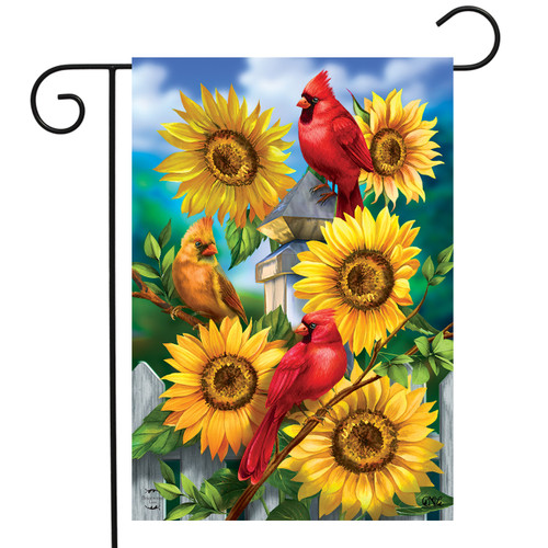 Cardinals And Sunflowers Summer Garden Flag - Briarwood Lane