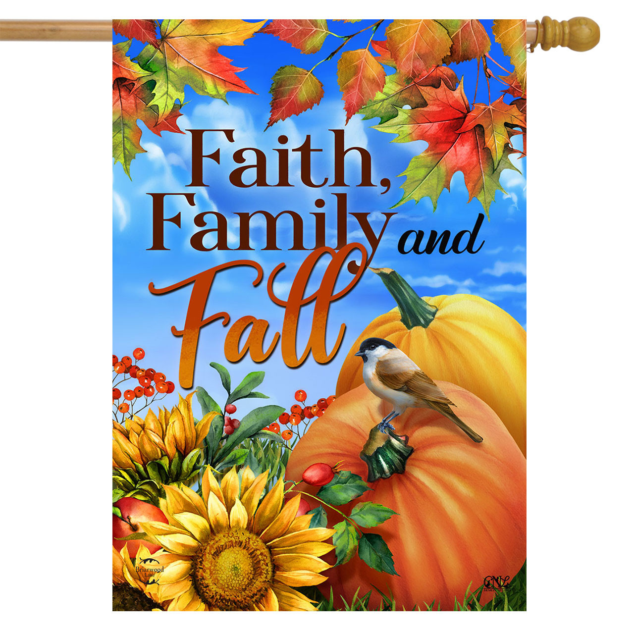 Image of Faith Family And Fall House Flag