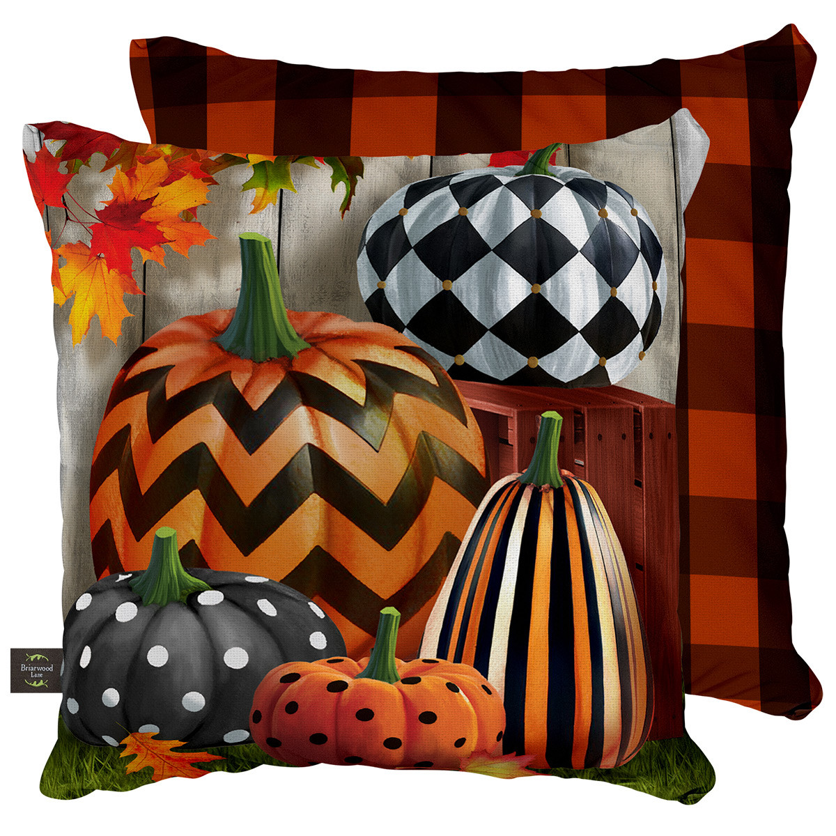 Image of Patterned Pumpkins Pillow