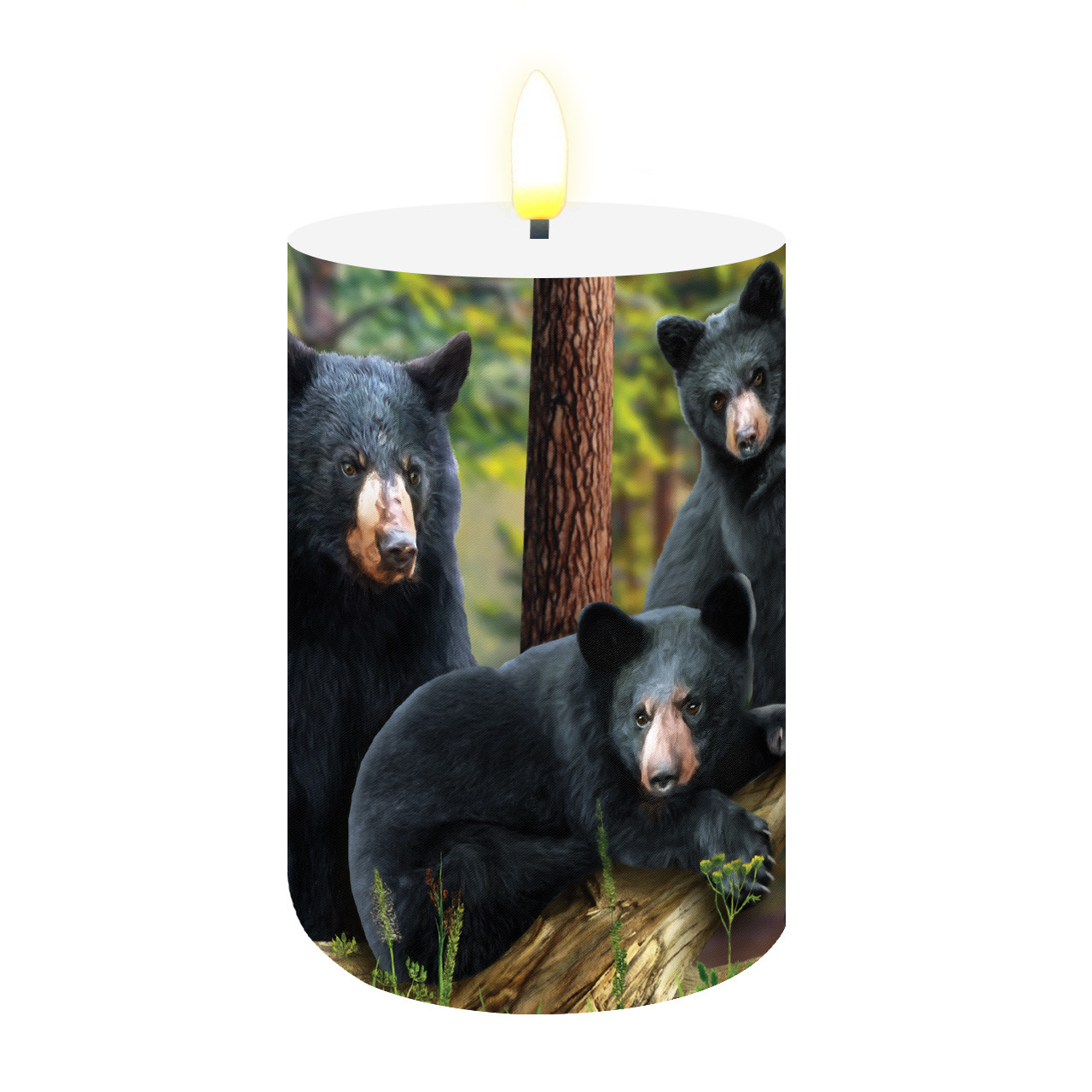 Briarwood Lane Black Bear Family Flameless Candle - Picture 1 of 6