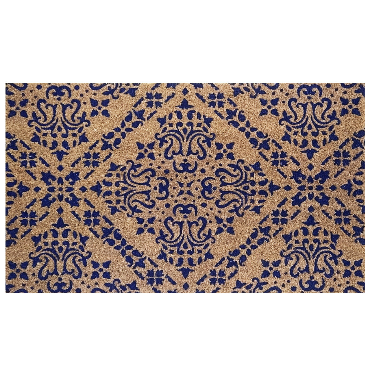 Felpudo Briarwood Lane fibra de coco azul damasco 18 x 30 - Imagen 1 de 3