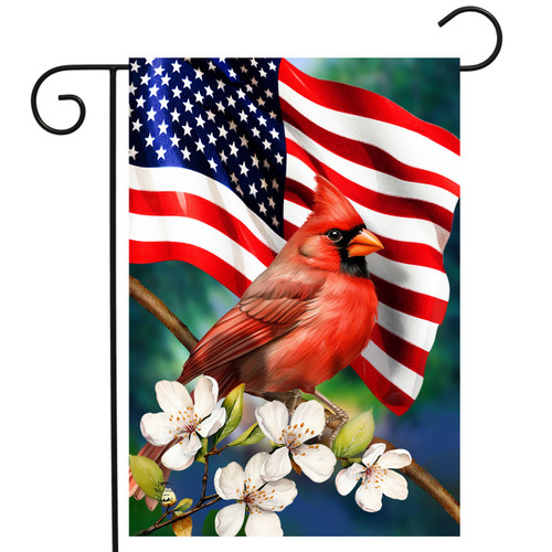 花柄 プレート 230mm スタンド付き American Floral Cardinal Garden Flag - Briarwood Lane