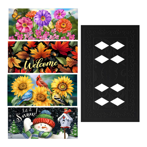 Seasonal Mini Mat Bundle D - Set of 4 Mini Mats + Tray Bundle (5-pack ...