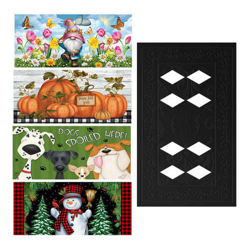 Seasonal Mini Mat Bundle I - Set of 4 Mini Mats + Tray Bundle (5-pack ...