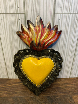 Metal Yellow Sacred Heart