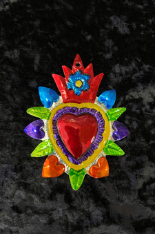 Tin Multicolor Hanging Heart