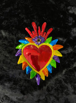 Multicolored Tin Hanging Heart