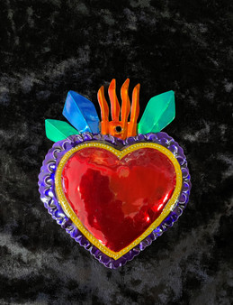 Purple Tin Hanging Heart