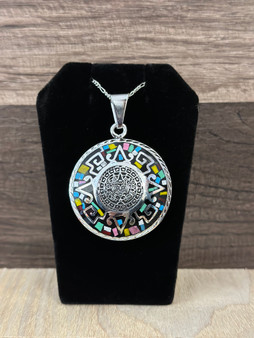 Aztec Calendar Double View Pendant