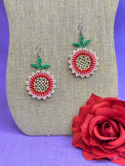 Drop Flower Beaded Chaquira Earring