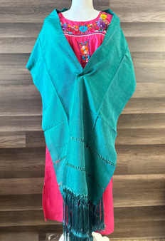 Green Mexican Reboso/Shawl
