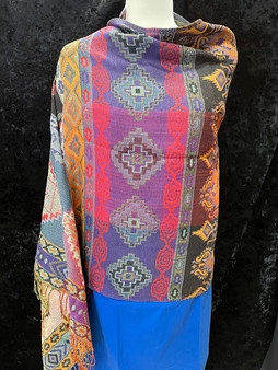 Rebozo Greca  Purple/Fuchsia