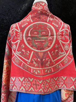 Rebozo Calendar Azteca Red