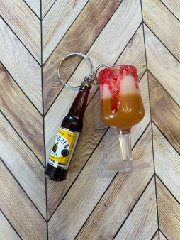 Cerveza Dark Beer and Michelada Keychain