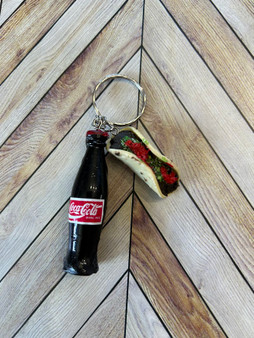 Coke and Taco Keychain