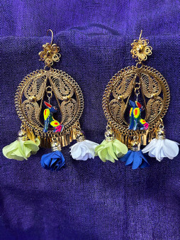 FIligree Earrings Blue  Alebrije