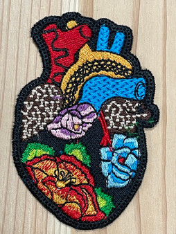 Tehuana Embroidery Heart Patch