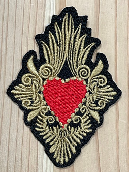 Black and Gold Sacred Heart Patch