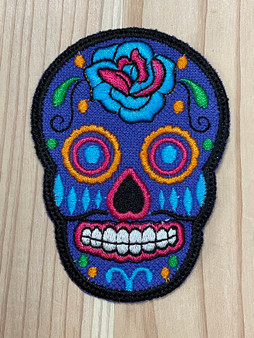 Blue Sugar Skull Patch