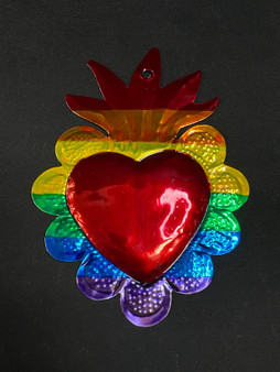 Metal Sacred Heart Rainbow